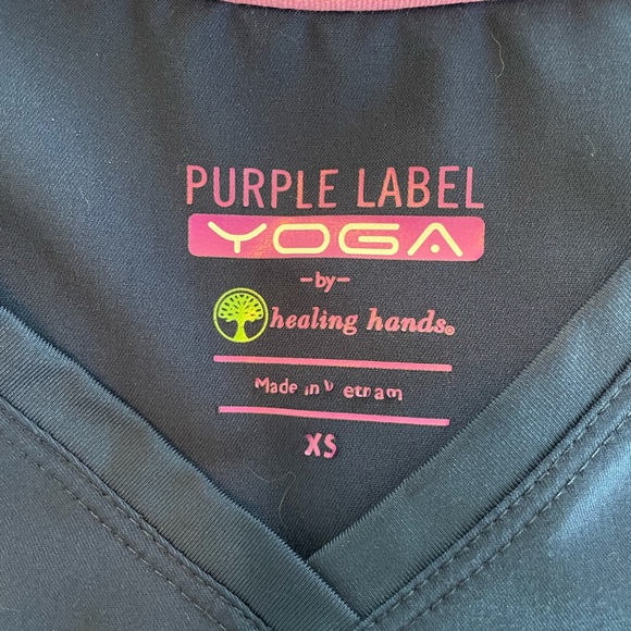 Navy Purple Label Yoga Scrub Top - Picture 3 of 3